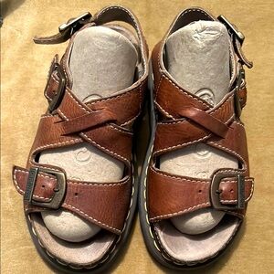 DOC MARTENS Brown Leather Sandals with Buckle Straps US 8/EU 39 EXCELLENT